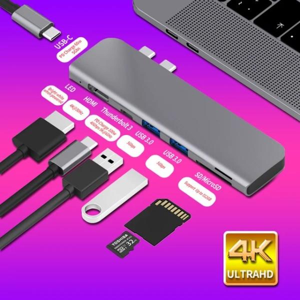 Macbook pro/air 3.1-3.0用のusbtype-cアダプター,usb 2018コネ...