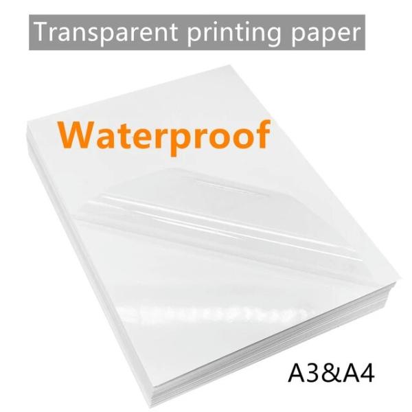 防水紙,透明印刷,レーザーインクジェットプリンター,ホワイトステッカー,50枚