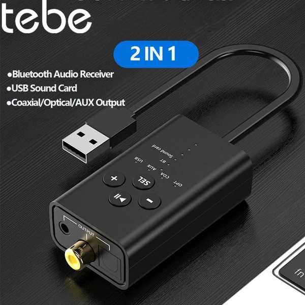 Tebe-同軸光学オーディオレシーバー Bluetooth 5.2 ワイヤレスステレオミュージックア...