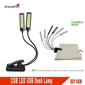 Uranusfire COB LED クリップデスクランプ 3 モード目の保護読書調光充電式の Usb Led ミニテーブルブックナイトライトランタン｜itesa