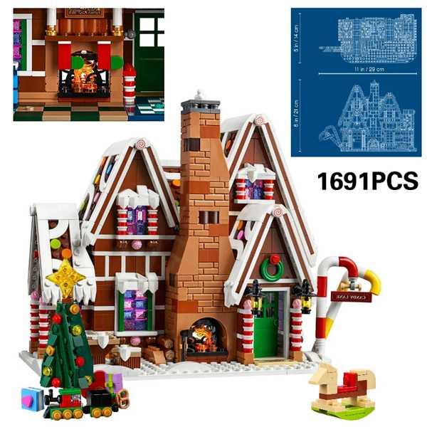 子供のためのブレッドハウスビルディングブロック クリスマスのレンガ造りのおもちゃ パン屋 ギフト 1...