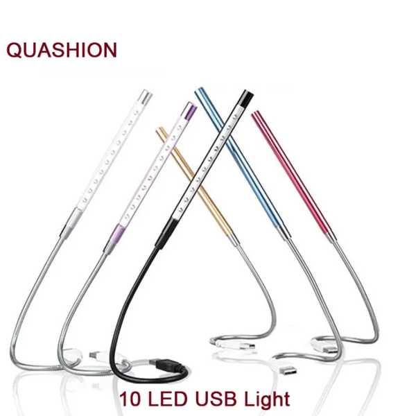 Usb ledライト 金属素材 ノートブック ラップトップ pc 常夜灯用のさまざまな色の柔軟な10...