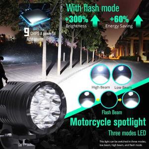 追加9 ledフォグランプオートバイヘッドライ...の詳細画像1