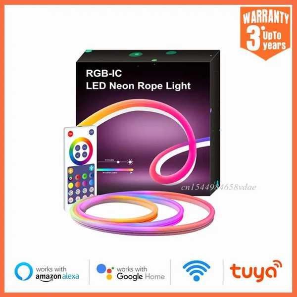 スマートLEDネオンストリップライト wifi 防水 フレキシブル カッター可能 rgb 音楽リズム...