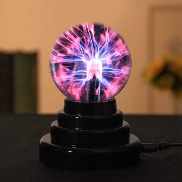 静電イオンライトusbプラズマボール球ライトクリスタルランプ3インチ水晶玉デスクトップグローブラップ...