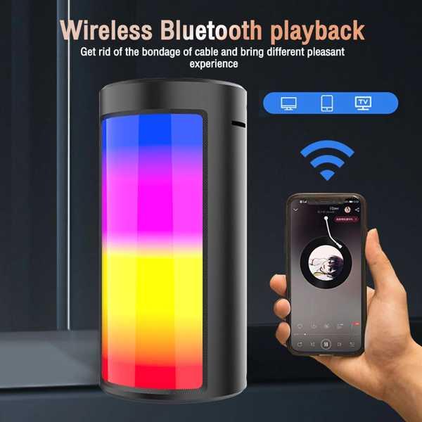 ポータブル屋外LEDサブウーファー Bluetooth 5.0 家庭用 FMラジオ 車のスピーカー