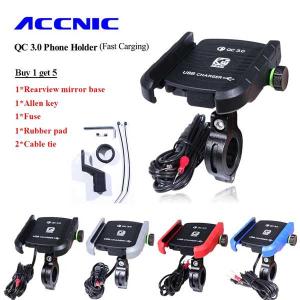 ACCNIC qc 3.0 携帯電話ホルダー USB 充電器オートバイハンドルは高速充電サムスン Huawei 社 3.5-6 ''電話ブラケット