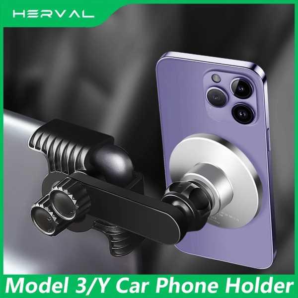 Herval-自動車電話ホルダーマウント、調整可能な磁気電話ホルダー、スクリーン側電話支持フレーム、...