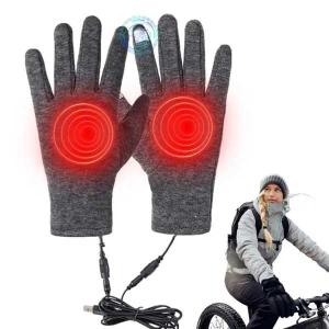 オートバイ用温水手袋 USB電気加熱 暖かい手袋 タッチスクリーン 熱供給 スキー サイクリング