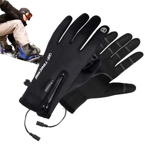 電気温水オートバイ手袋 USB充電式 防水 防風 サーマル タッチスクリーン スキー 冬