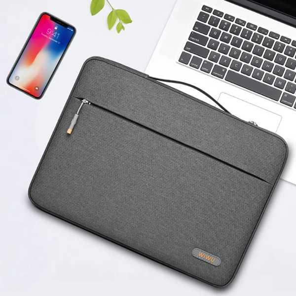 Macbook pro用wuwu-防水ラップトップスリーブ、シンプルなハンドルラップトップバッグケー...