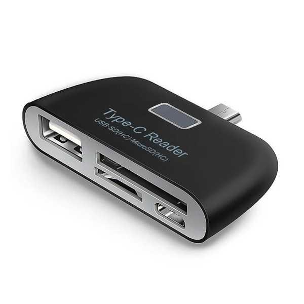 4-in-1 microSDスマートカードリーダー USB Type-C充電ポート タブレット コン...
