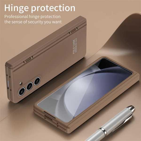 ヒンジ付き保護ハードケース Samsung用キャラメルカラーの電話ケース Galaxy用耐衝撃性 4...