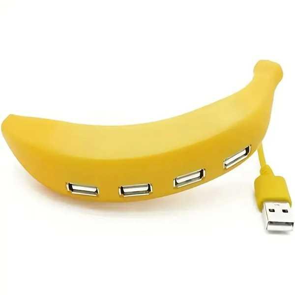 ランベリーかわいい面白いバナナの形をしたデザインUSB 2.0ポートハブ、ポータブルクリエイティブエ...