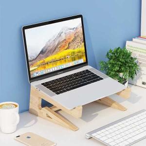 木製ラップトップスタンド 冷却パッド pc ノートブック macbook pro air ipad pro 木製スタンド ラップトップアクセサリー用｜itesa