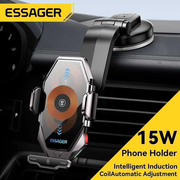 Essager-携帯電話ホルダー ワイヤレス充電器15w ユニバーサル 空気を防ぐ iPhone S...