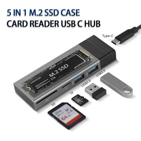 新しいusb cハブM.2 nvme ngff ssdエンクロージャ、nvmeケースボックスsd t...