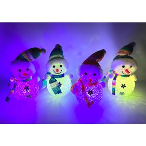 〔クリスマス景品〕スノーマンＬＥＤイルミネーション　4個セット　クリアケース入り