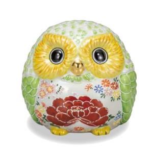 九谷焼 4号ふくろう 花盛