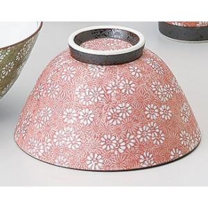 花むら 飯碗 赤 5個組 波佐見焼