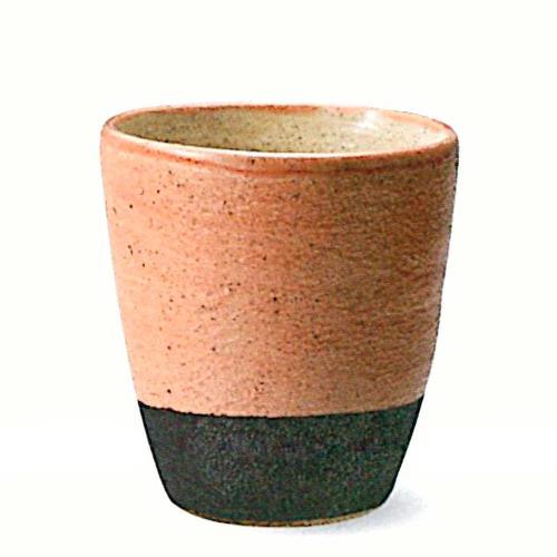 信楽焼　梨地（桃）フリーカップ【贈答　プレゼント　陶器　フリーカップ　タンブラー　湯呑】