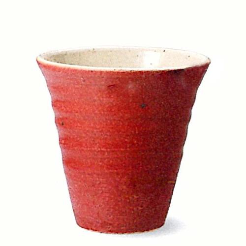 信楽焼　彩雲（赤）フリーカップ【贈答　プレゼント　陶器　フリーカップ　タンブラー　湯呑】