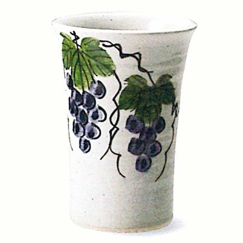 信楽焼　ぶどう絵フリーカップ【贈答　プレゼント　陶器　フリーカップ　タンブラー　湯呑】