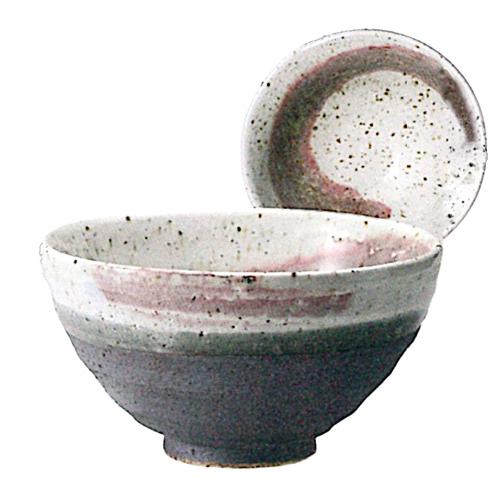 信楽焼　うずら（赤）飯碗　【贈答　プレゼント　陶器　ご飯茶碗】