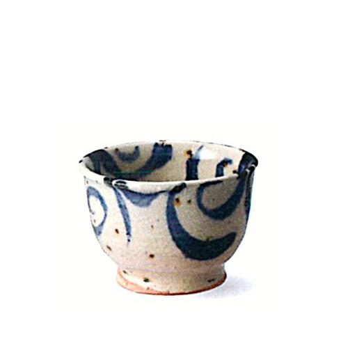 信楽焼　水面唐草(青)ぐい呑【贈答　プレゼント　陶器　酒器】