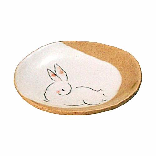 信楽焼　うさぎ小皿　【贈答　プレゼント　陶器　中皿　小皿　取皿】