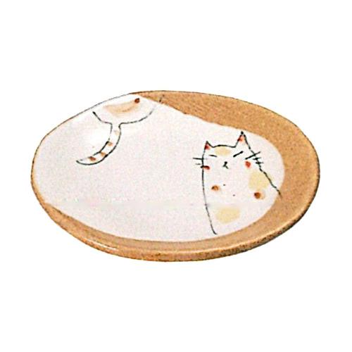 信楽焼　にゃんこ小皿　【贈答　プレゼント　陶器　中皿　小皿　取皿】