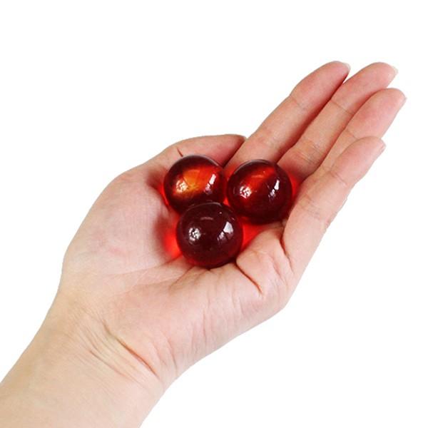 ビー玉(大) カラーマーブル レッド(65ヶ入)  〔イベント 景品〕