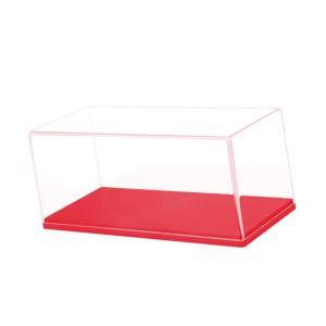 透明アクリルモデルカーディスプレイケース 1/43スケール ダイキャストカー用ディスプレイボックス レッド