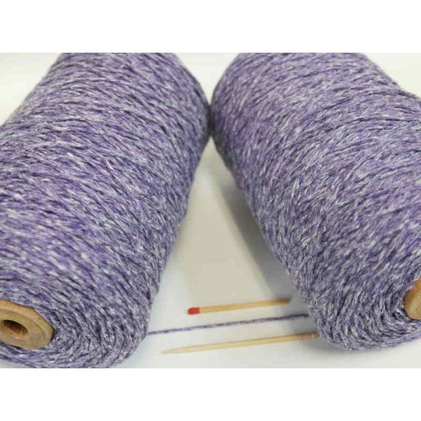 4/12綿ネップ（紫）　ぷつぷつとしたネップが入った、１本の糸でも色の変化を楽しめるやわらかい糸です...