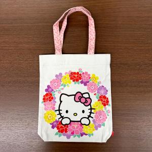 ハローキティ トートバッグ TOKYO ブラック　桜　ピンク ロビン・ルス×ハローキティ「JAPANトートバッグ」ASN-RRKTTB
