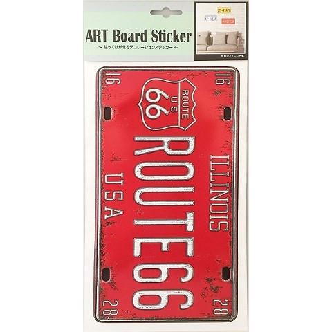 S&amp;Cコーポレーション ウォールステッカー レッド 300x150mm ナンバープレート ステッカー...