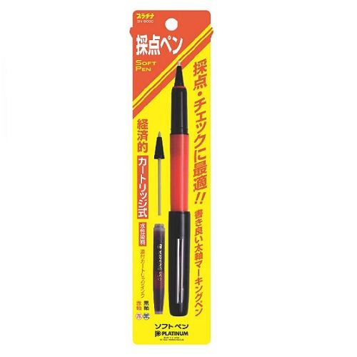 プラチナ万年筆 採点用ソフトペン 赤 水性 SN-800C#75 5個セット