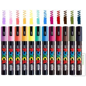 ポスカ 水性サインペン 中字丸芯 PC-5M 全29色　　12セット 三菱鉛筆 ポスカ PC-5M 中字丸芯 全29色セット uni POSCA 水性