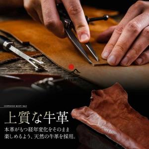 ボディバッグ メンズ 本革 レザー ショルダー...の詳細画像2