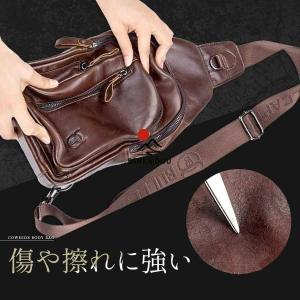 ボディバッグ メンズ 本革 レザー ショルダー...の詳細画像3