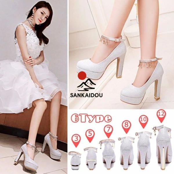 美脚パンプス ブライダルシューズ 大きいサイズ ウェディング靴 ハイヒール ローヒール ウェディング...