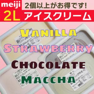 明治 アイスクリーム バニラ チョコ 抹茶 ストロベリー つぶつぶ果肉 業務用 2L 選べる 4種類 1個から3個