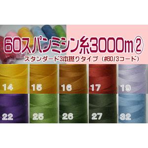 60番スパンポリエステルミシン糸3000m（2）