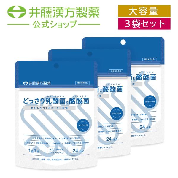 【お得な3個セット】乳酸菌・酪酸菌サプリメント【どっさり乳酸菌と酪酸菌 24日分】