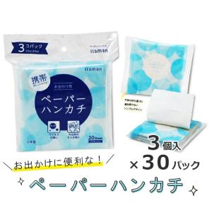 持ち運べるペーパータオル ペーパーハンカチ 20組 携帯用 ハード 3個パック×30パック 無漂白 50020001 日本製 まとめ 箱 送料無料