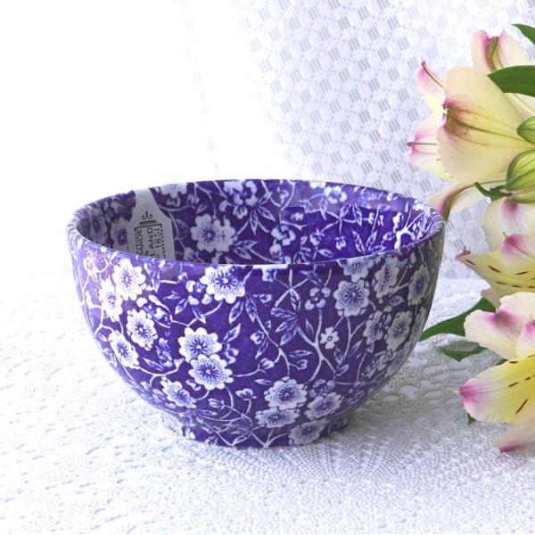 バーレイ ブルーキャリコ シュガーボウル Ｌ BURLEIGH CALICO 小鉢 花柄 青 イギリ...