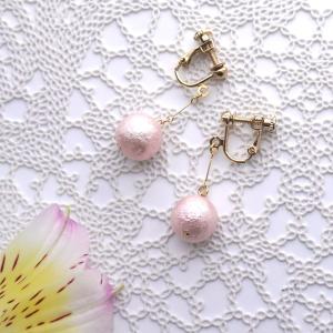 水晶 クラック水晶 ピアス クリア系 ハンドメイド 天然石 サージカル