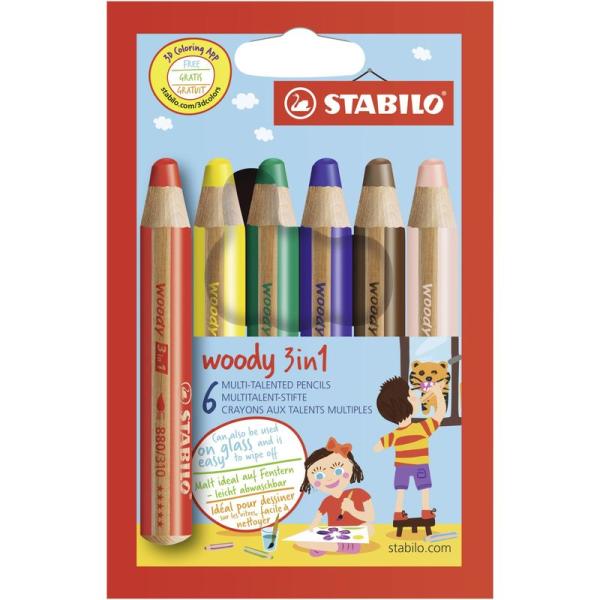 STABILO 色鉛筆 ウッディー3in1 6色 8806