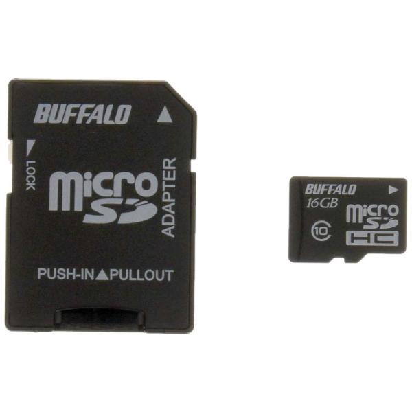 BUFFALO Class10 microSDHCカード SD変換アダプター 16GB RMSD-1...