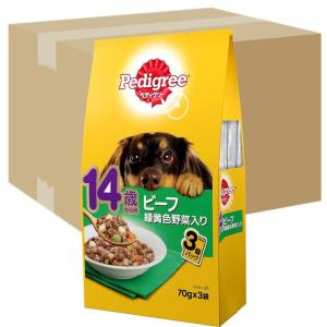 ペディグリー シニア犬 14歳から用 ビーフ&amp;緑黄色野菜 210g(70g×3袋)×48個 ドッグフ...